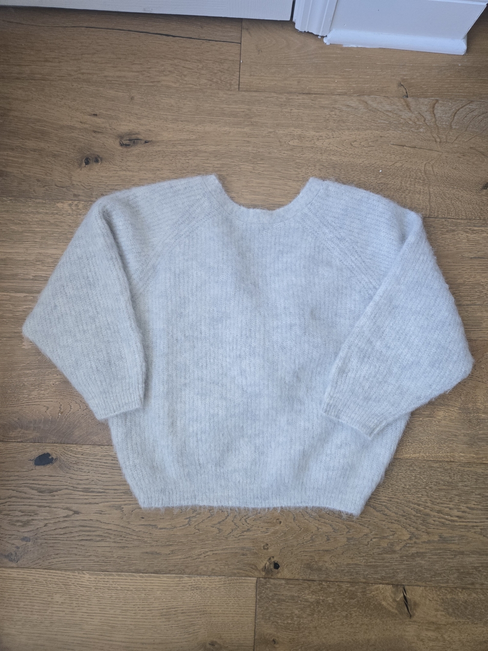 ba&sh Soft Heathered Light Gray Crewneck Sweater